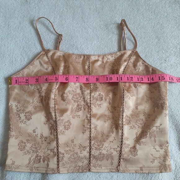 Victoria's Secret Vintage Women's S Gold Satin Jacquard Regency Bodice Top - Picture 8 of 9